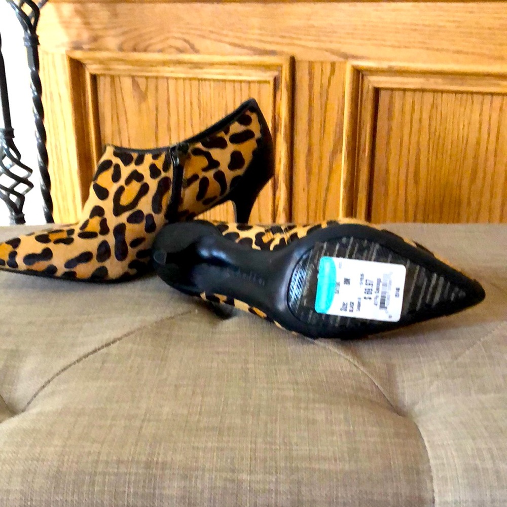 Calvin Klein cheetah ankle boots. 2” heel